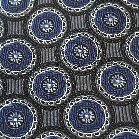 Vintage Culwell & Son Dallas Blue Gray Hand Made 100% Silk Made In USA - Picture 10 of 11